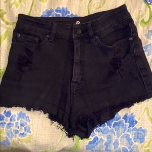 BDG black high rise cheeky jean shorts
